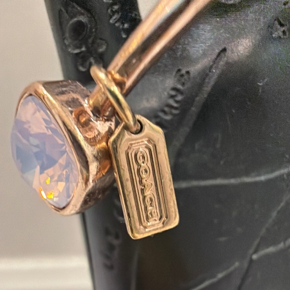 Coach EUC pink opalescent stones with rose gold bangle bracelet - Picture 2 of 6